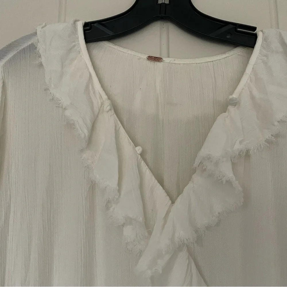 White Ruffled Boho Maxi Dress Fabulous!! - Picture 4 of 11